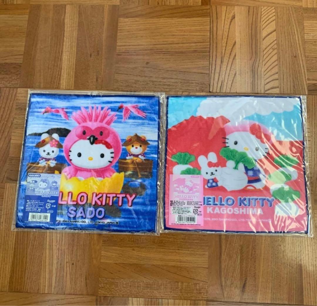 ご当地　ハローキティ　キティ　ミニタオル　プチタオル　11枚　限定　レトロ