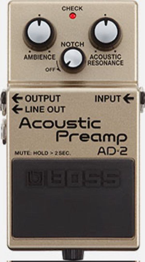【感動の音】BOSS Acoustic プリアンプAD-2 ＠別売ACアダプタ付