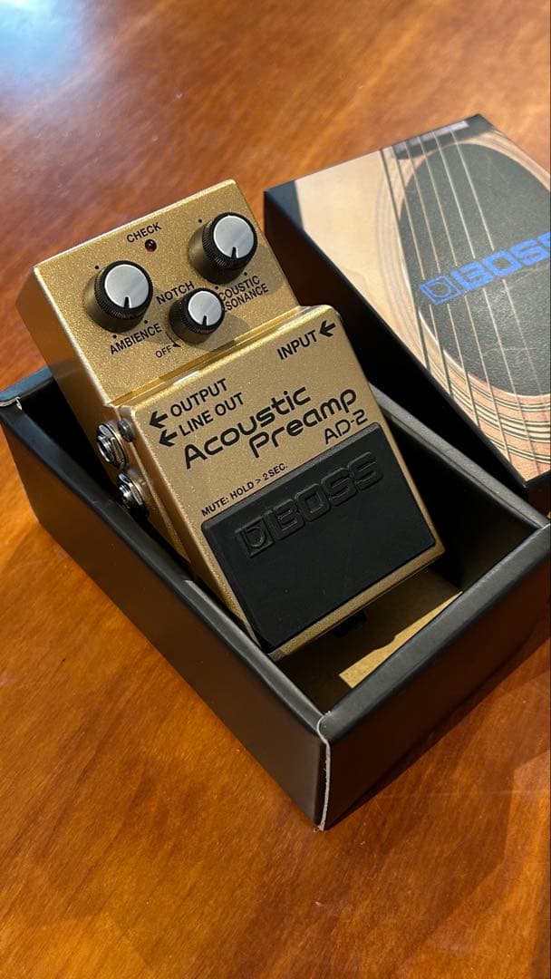 【感動の音】BOSS Acoustic プリアンプAD-2 ＠別売ACアダプタ付