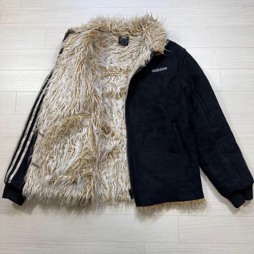 極希少 90s adidas long fur mouton jacket M
