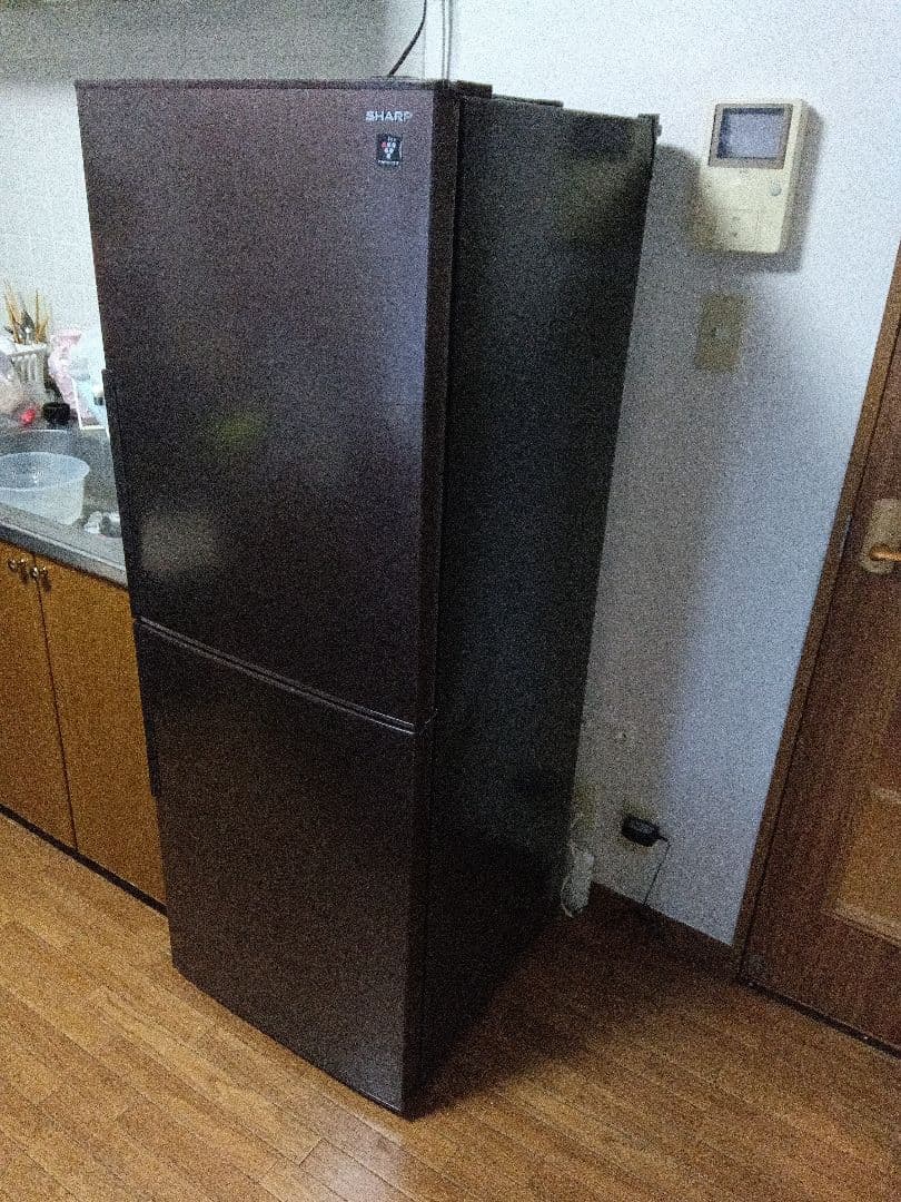 ダークブラウン 冷蔵庫 上下二段式