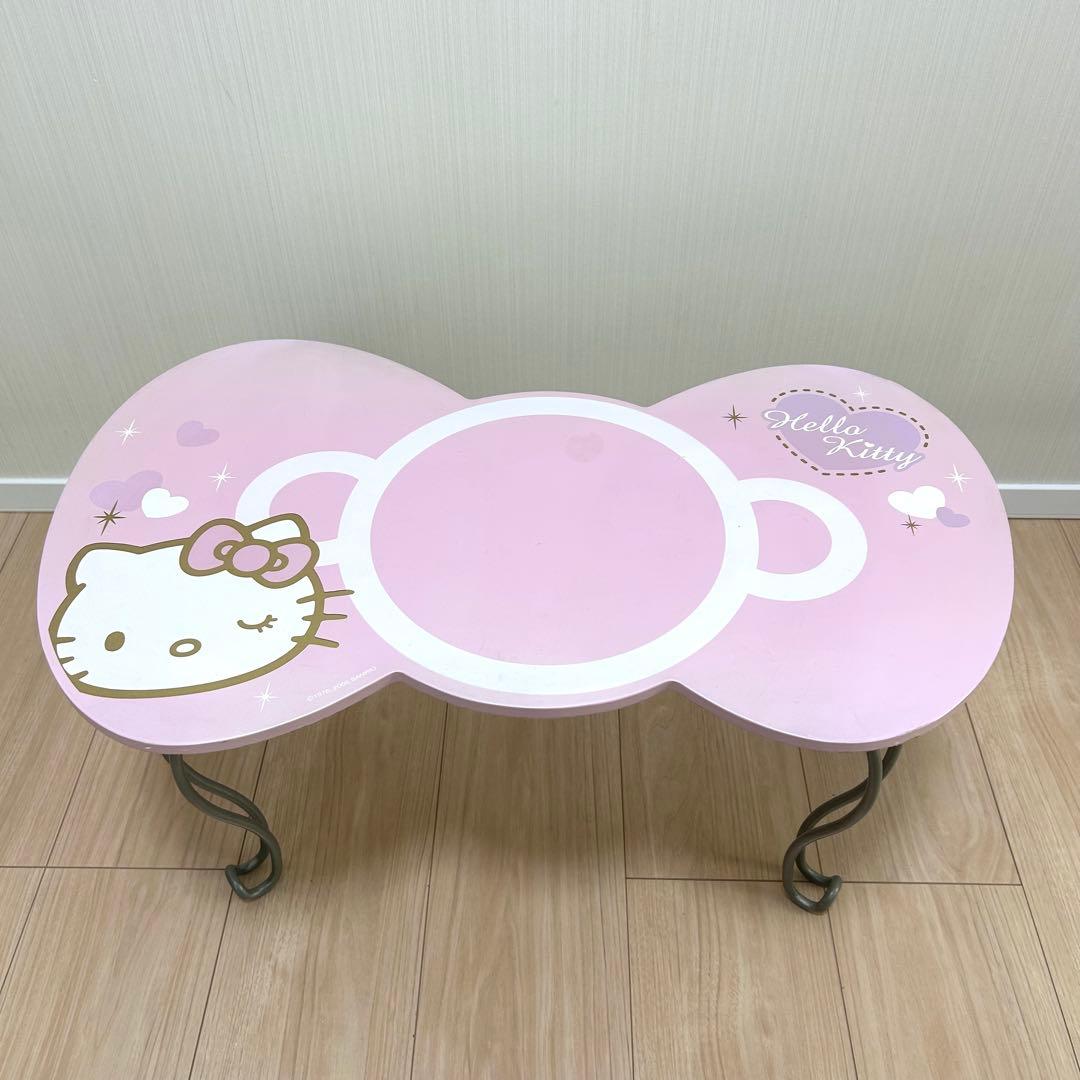 【レア】ハローキティ Vivitix リボン型ミニテーブル 折りたたみ式 猫脚