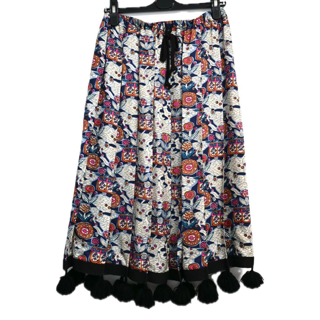 tricot comme des GARCONS ポンポン付きプリーツスカート