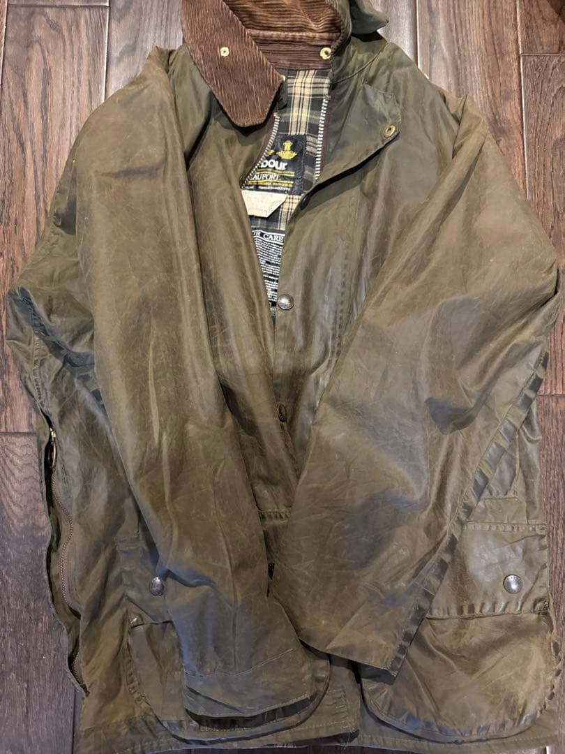 バブアーBarbour オリーブグリーンジャケット　オイルドコットン　ビンテージ