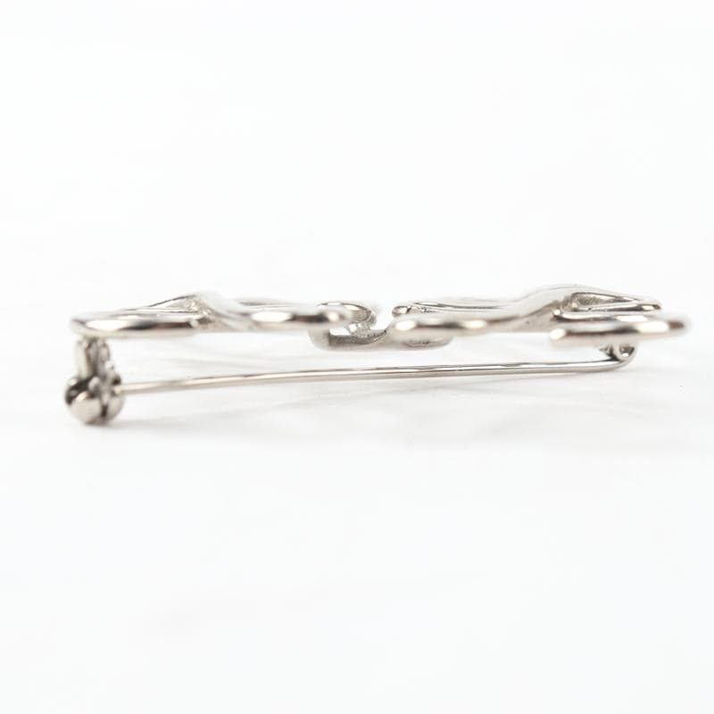 LOEWE ロエベ アナグラム ブローチ GP シルバー A114