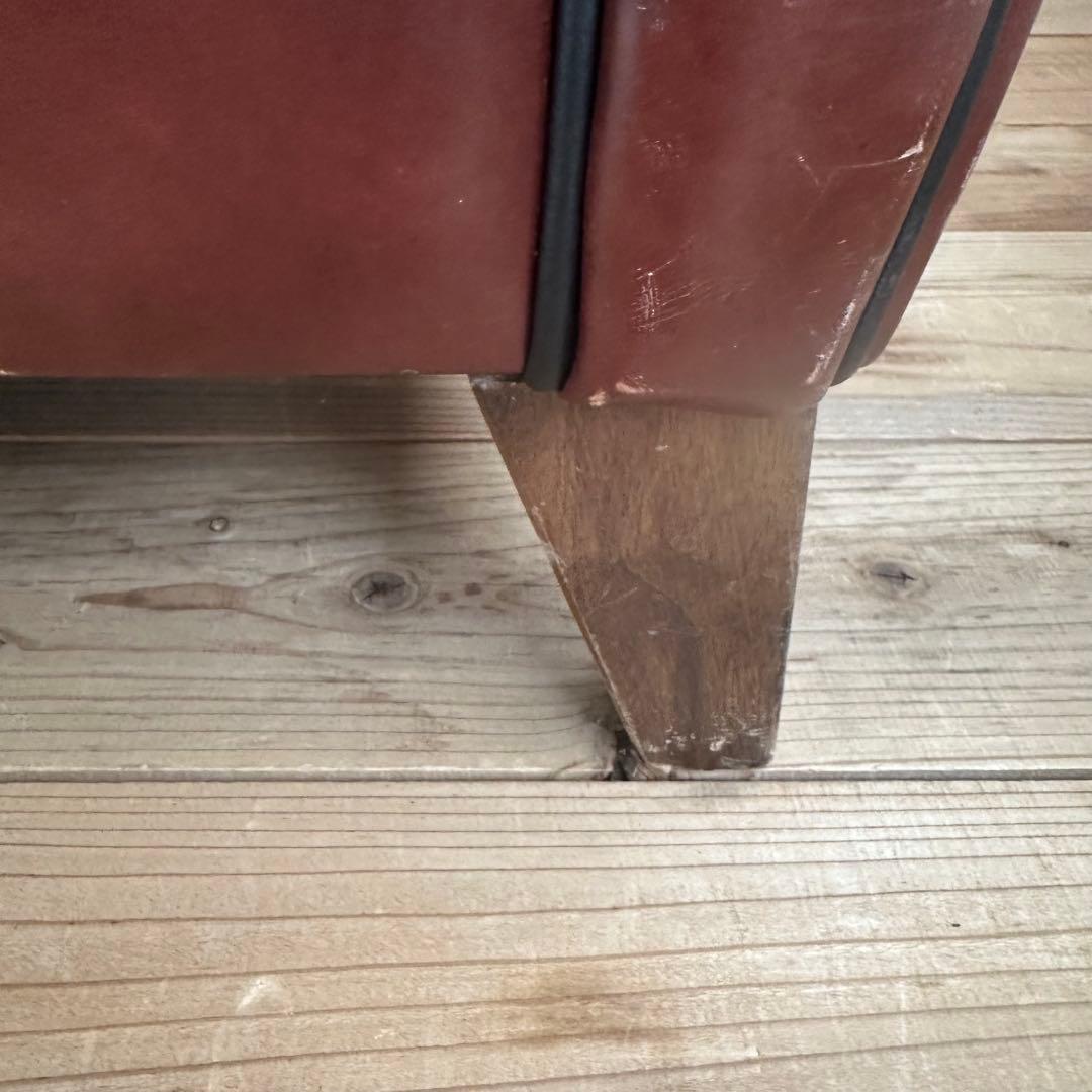 ヴィンテージ　ブラウンレザー　ウィングバックソファ