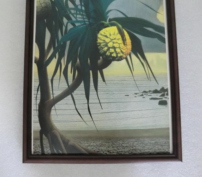 田中一村　額装印刷物　アダンの海辺