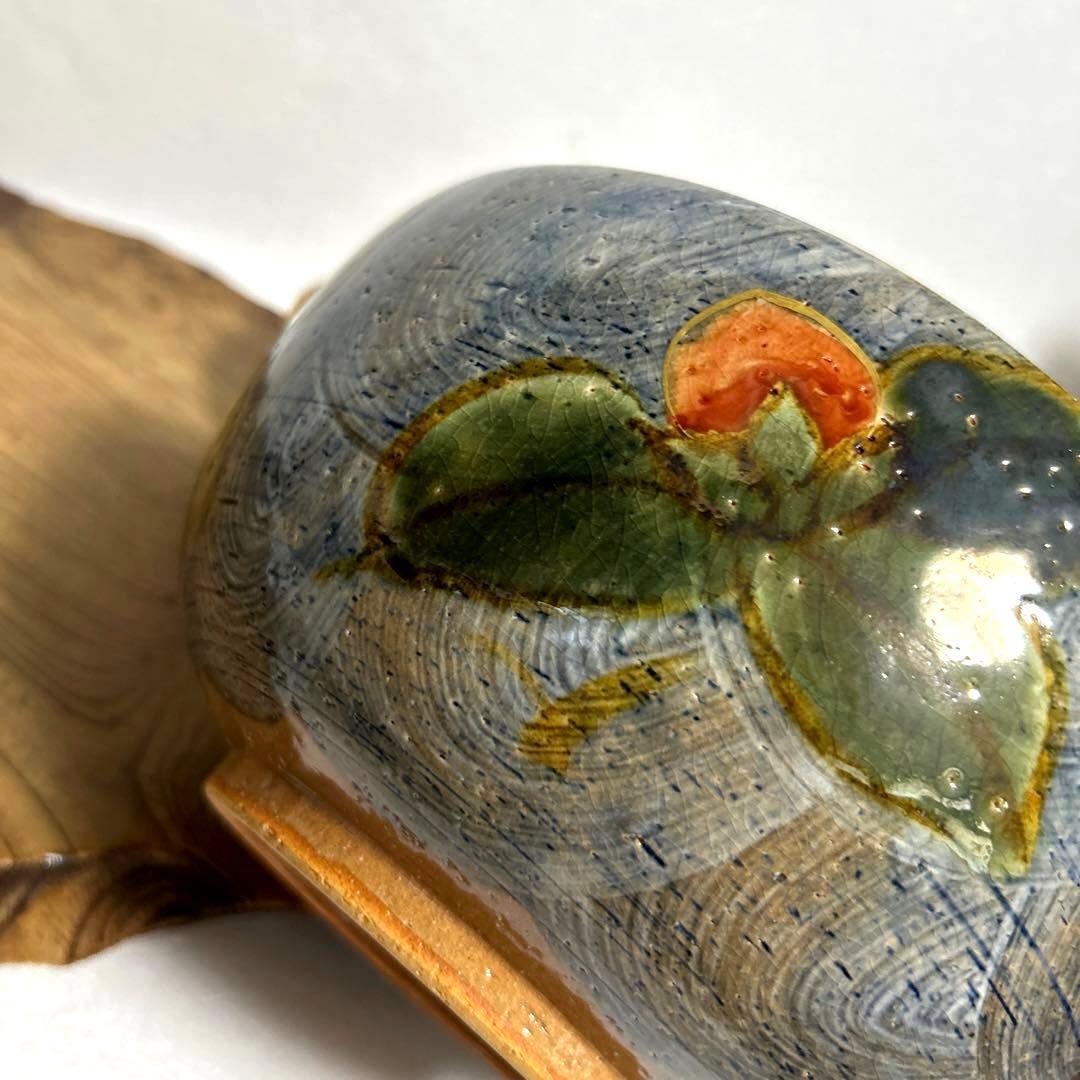未使用　清水焼　京焼 土渕陶葊　陶あん　陶葊窯 絵付け　椿柄　大鉢　菓子鉢　茶道
