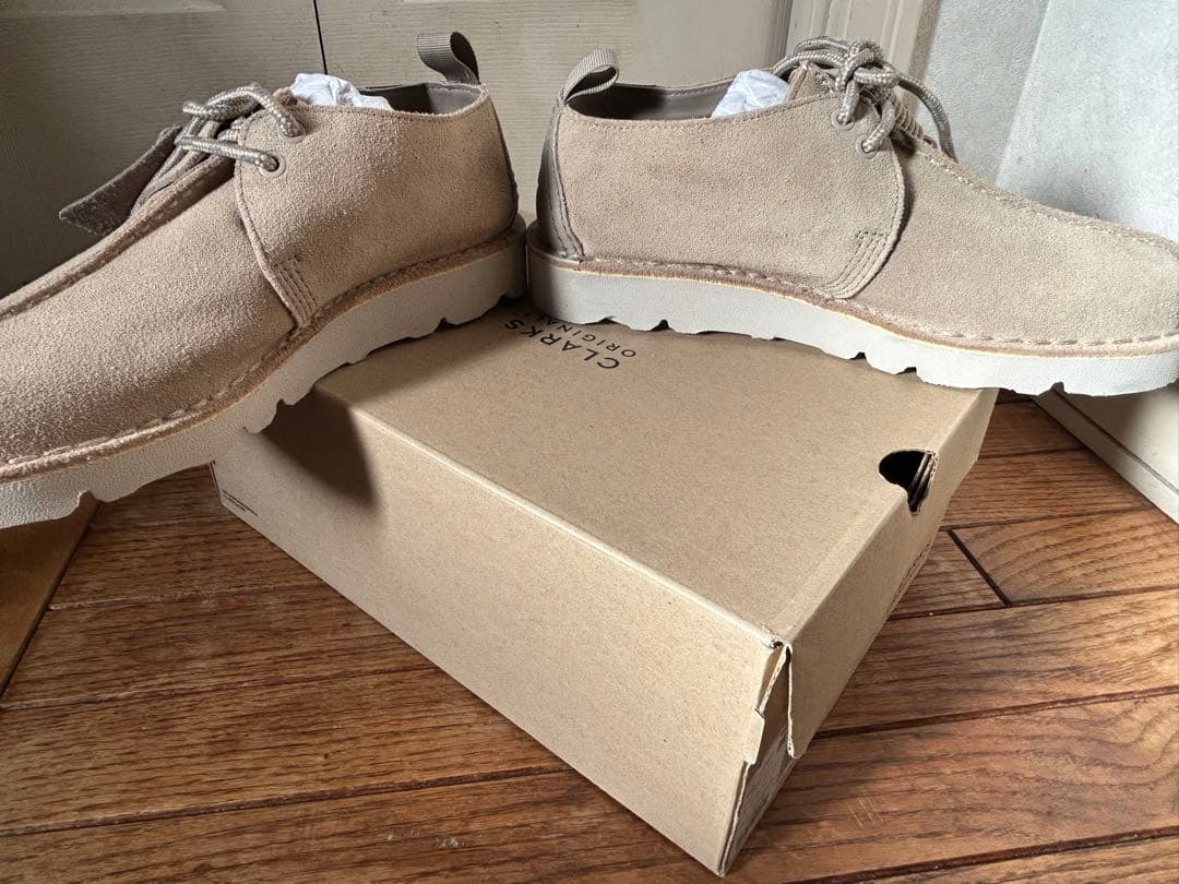 【未使用】Clarks ORIGINALSベージュ26cm ワラビーゴアテックス