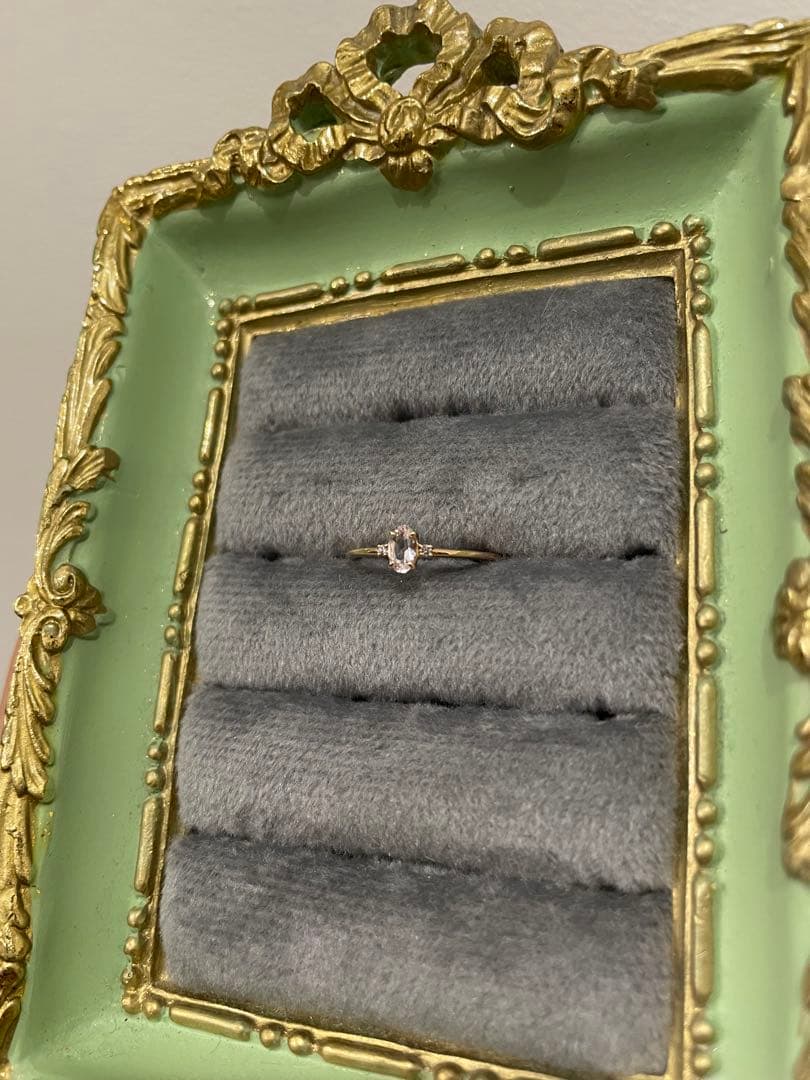 ナ*ノ様 モルガナイト リング 18金 ピンクゴールド