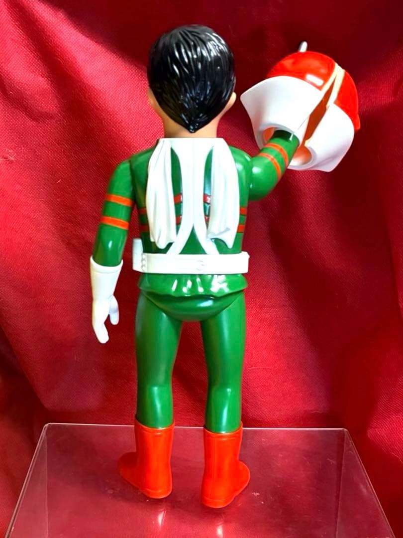 27cm！【昭和レトロ】■ 面取れ 仮面ライダーV3 ソフビ 極美品