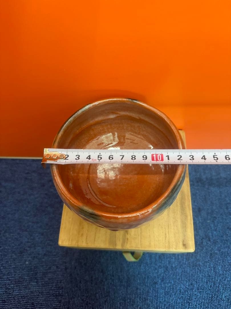 1868 京焼　清水焼　楽茶碗祥悦窯　赤楽　雪峰　茶碗　未使用