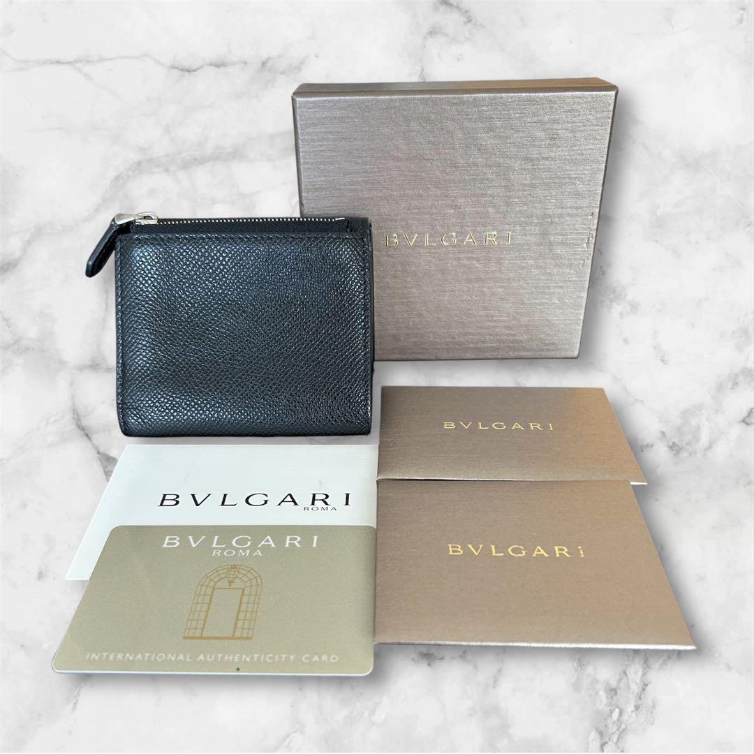 ブルガリ BVLGARI 美品✨サークルロゴ クリップ 三つ折り財布