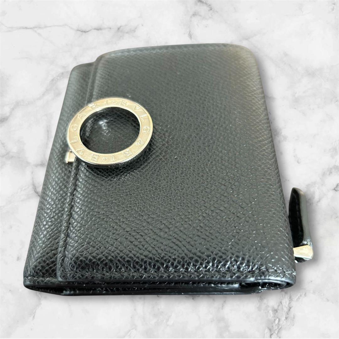 ブルガリ BVLGARI 美品✨サークルロゴ クリップ 三つ折り財布