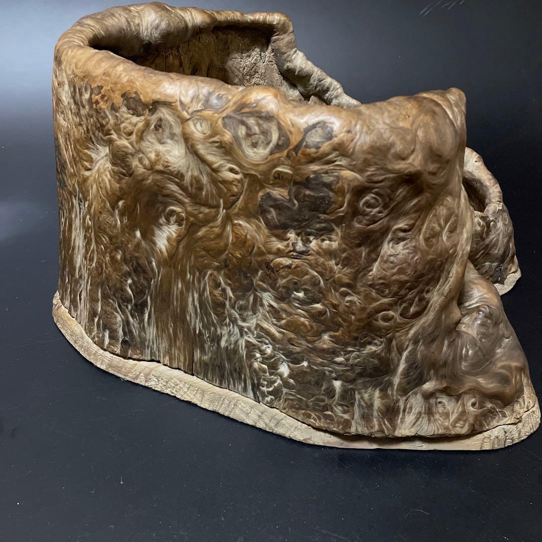 くり抜き盆火鉢　天然杢　2