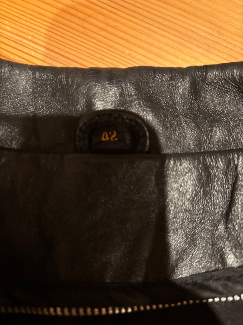 シングルライダース　ホースハイド　42 馬革　TALONジップ 本革　襟付き