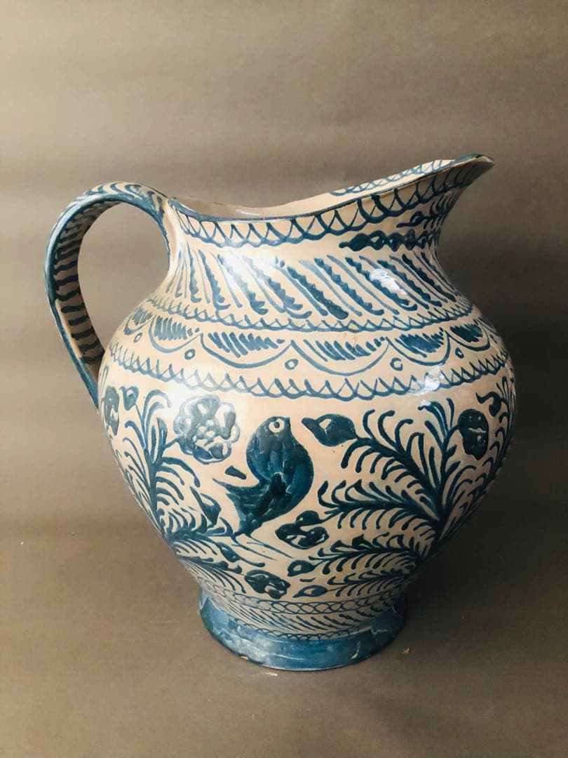 スペイン陶器　グラナダ焼　大ぶりの水差し