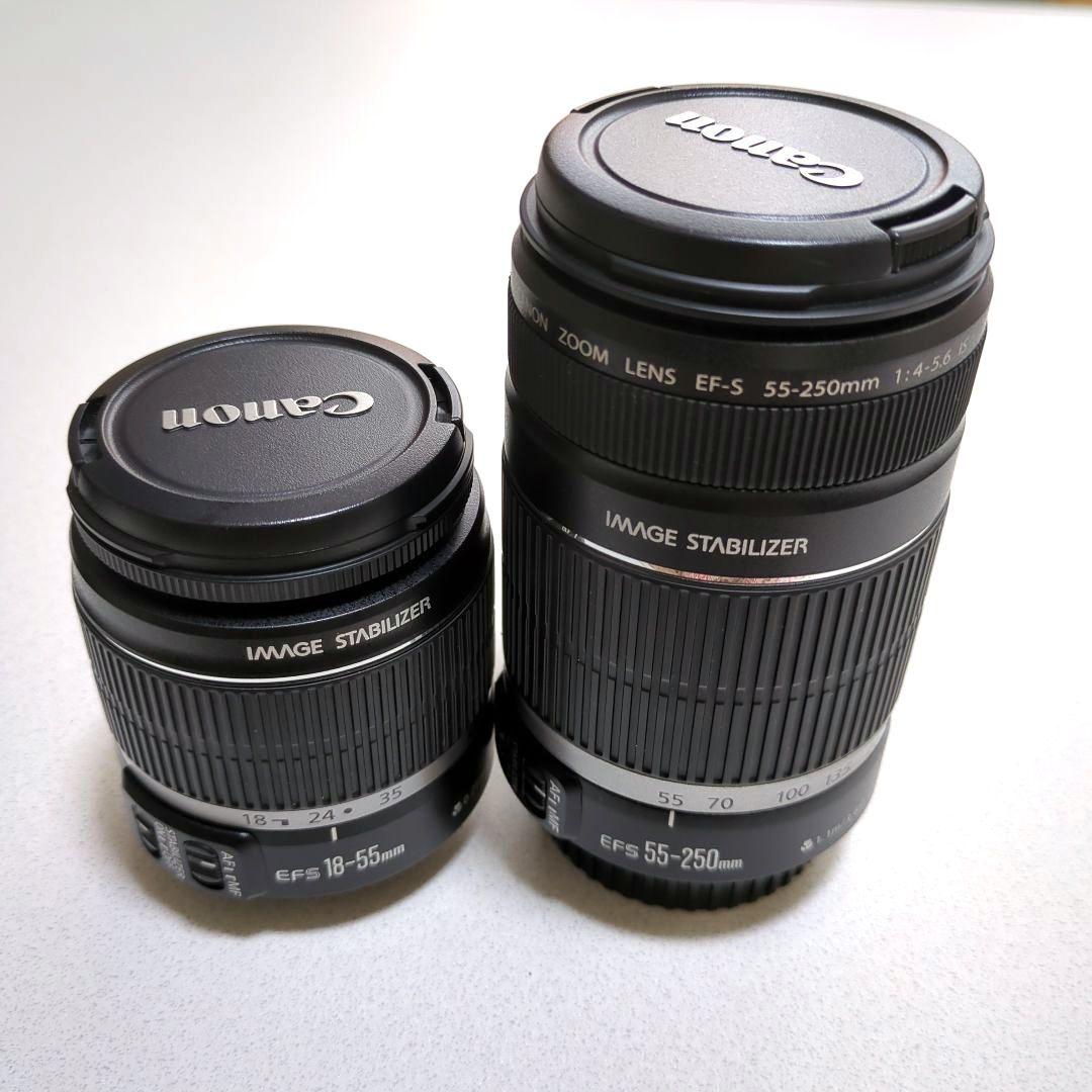 Canon EOS Kiss X2 一眼レフカメラ レンズ2本セットSDカード付