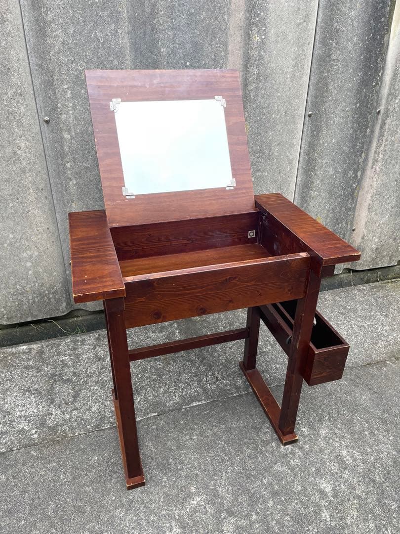 ビンテージ/木製/ドレッサー/鏡台/椅子/スツール/セット