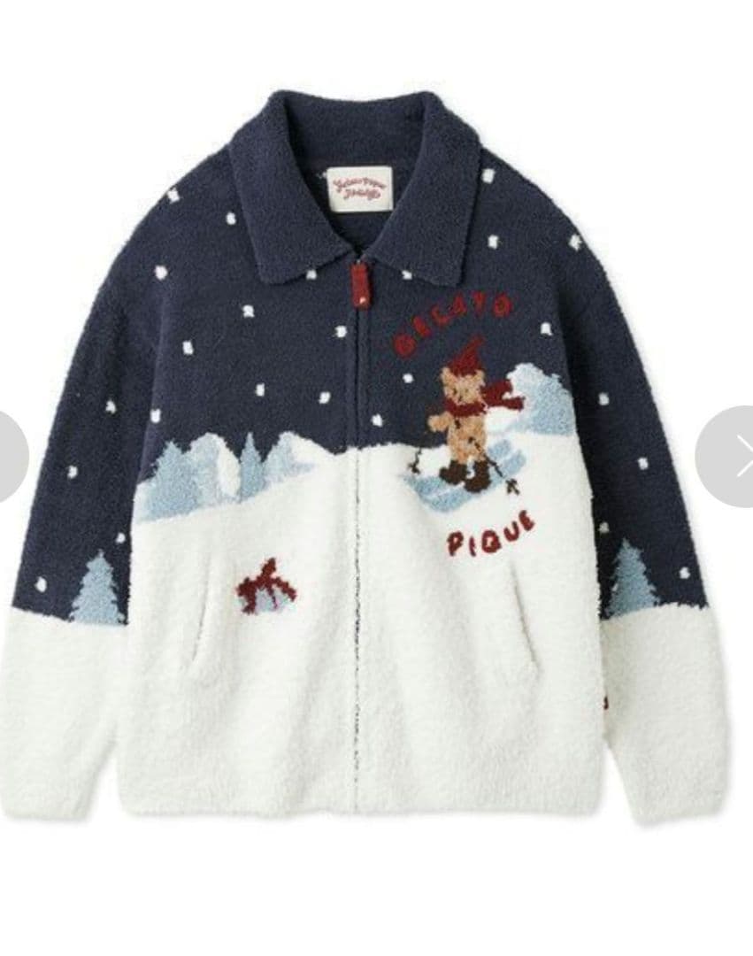 ジェラートピケ Holiday スキーベアジャガードカーディガン 新品未着用