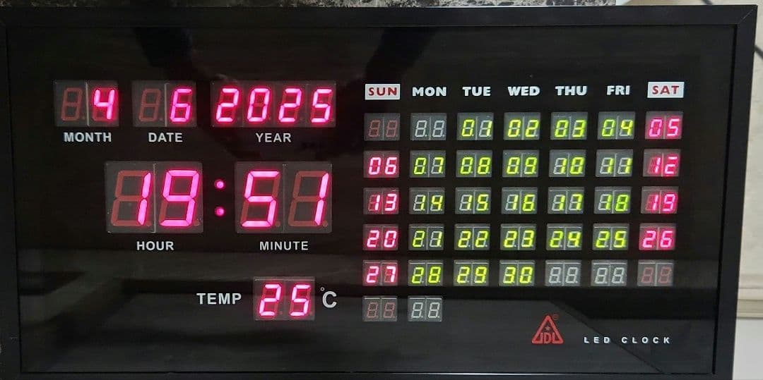 h*i様 JDL LED CLOCK デジタル掛け時計 / カレンダー 温度計