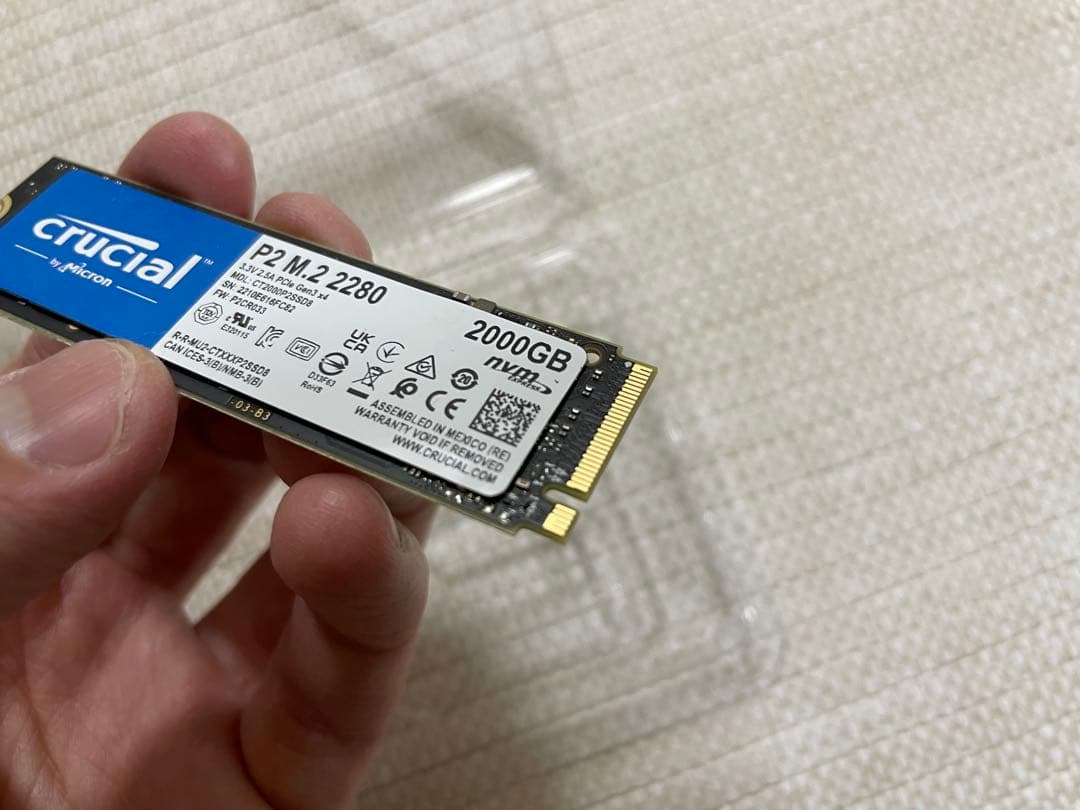 内蔵型SSD crucial P2 M.2 2280 2000GB SSD