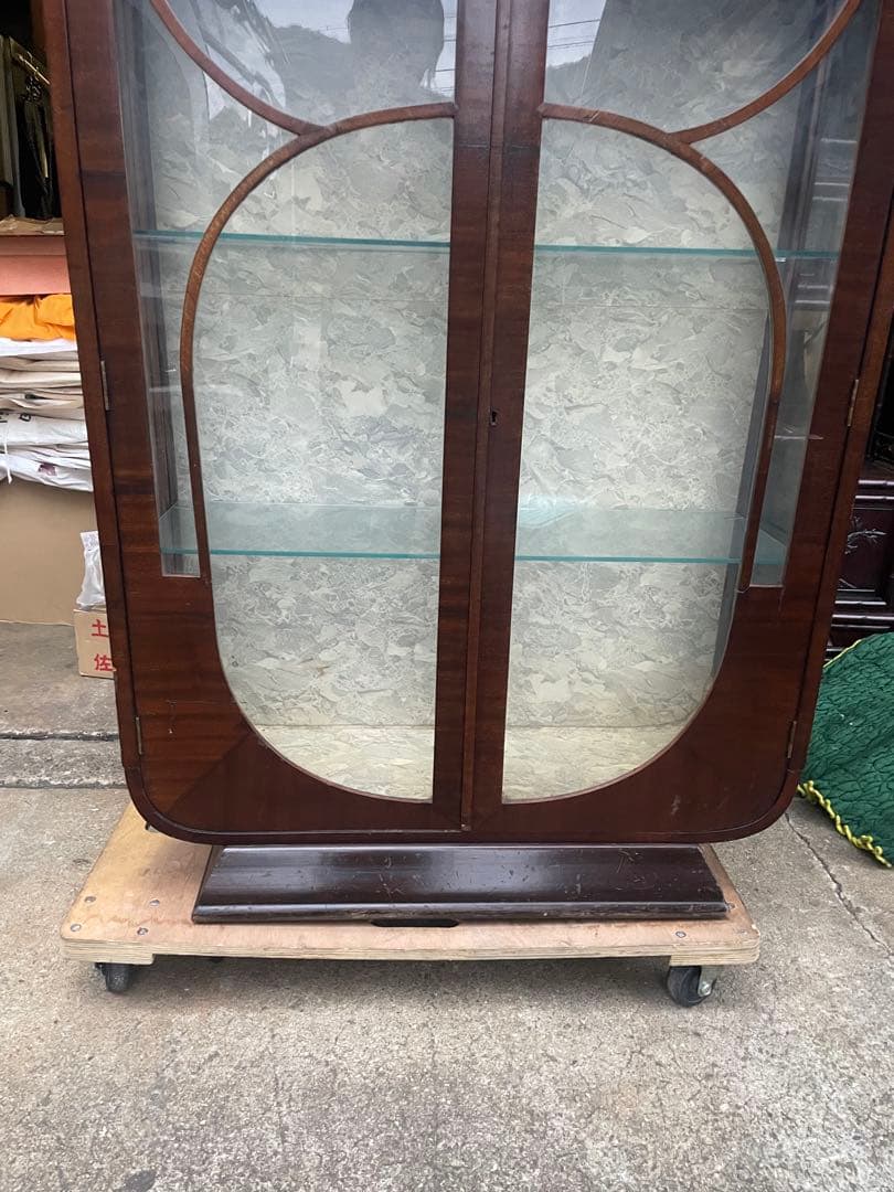 Kグラスキャビネット　マホガニー　キャビネット　キュリオケース