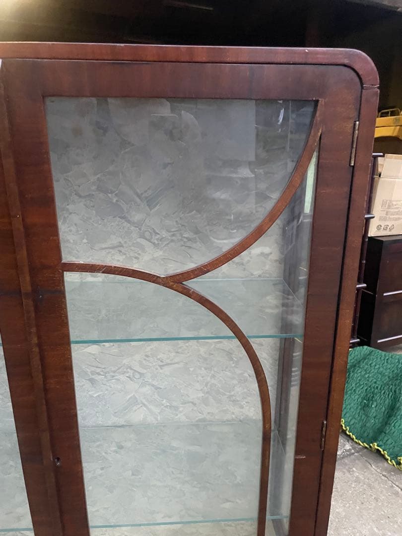 Kグラスキャビネット　マホガニー　キャビネット　キュリオケース