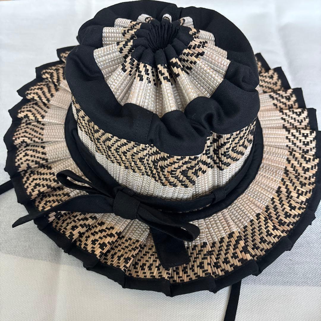 Lorna Murray 麦わら帽子 M ベージュ・黒