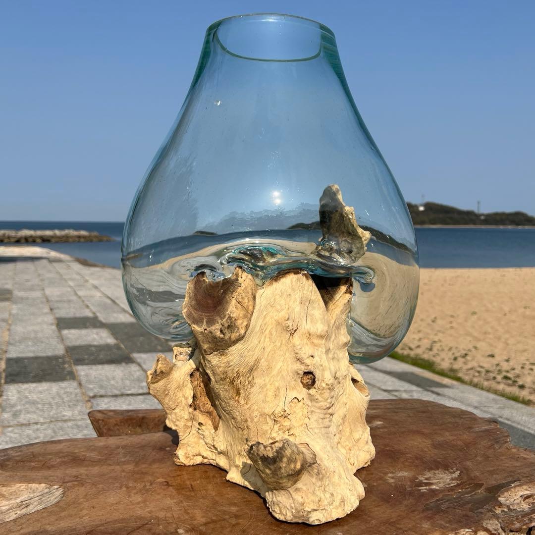 超超特大流木ガラスオブジェWB 花瓶 金魚鉢 水槽 苔リウム メダカ容器 超大型