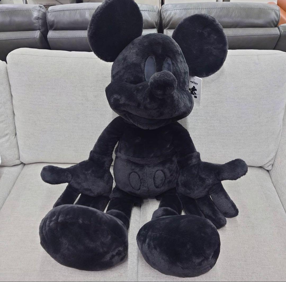 ミッキーマウス ぬいぐるみ ホワイト ブラック 大きめ 特大　2体セット