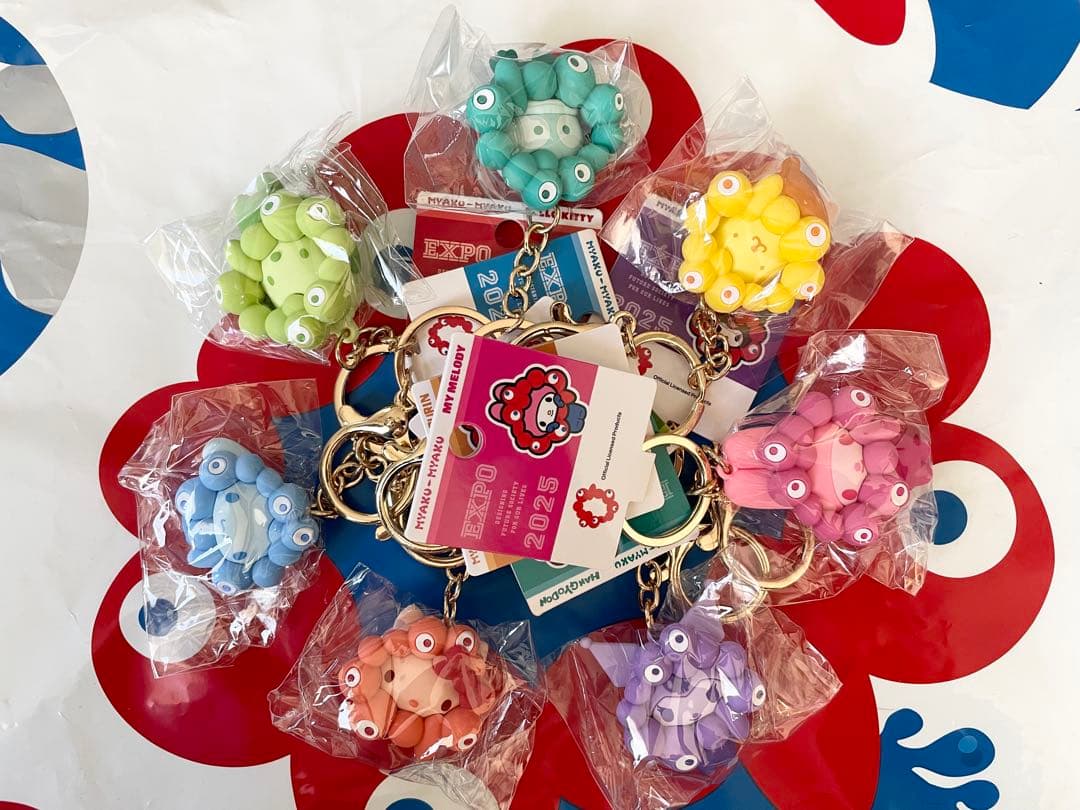 関西万博 ミャクミャク サンリオ 推しカラー キーホルダー コンプリート 7種