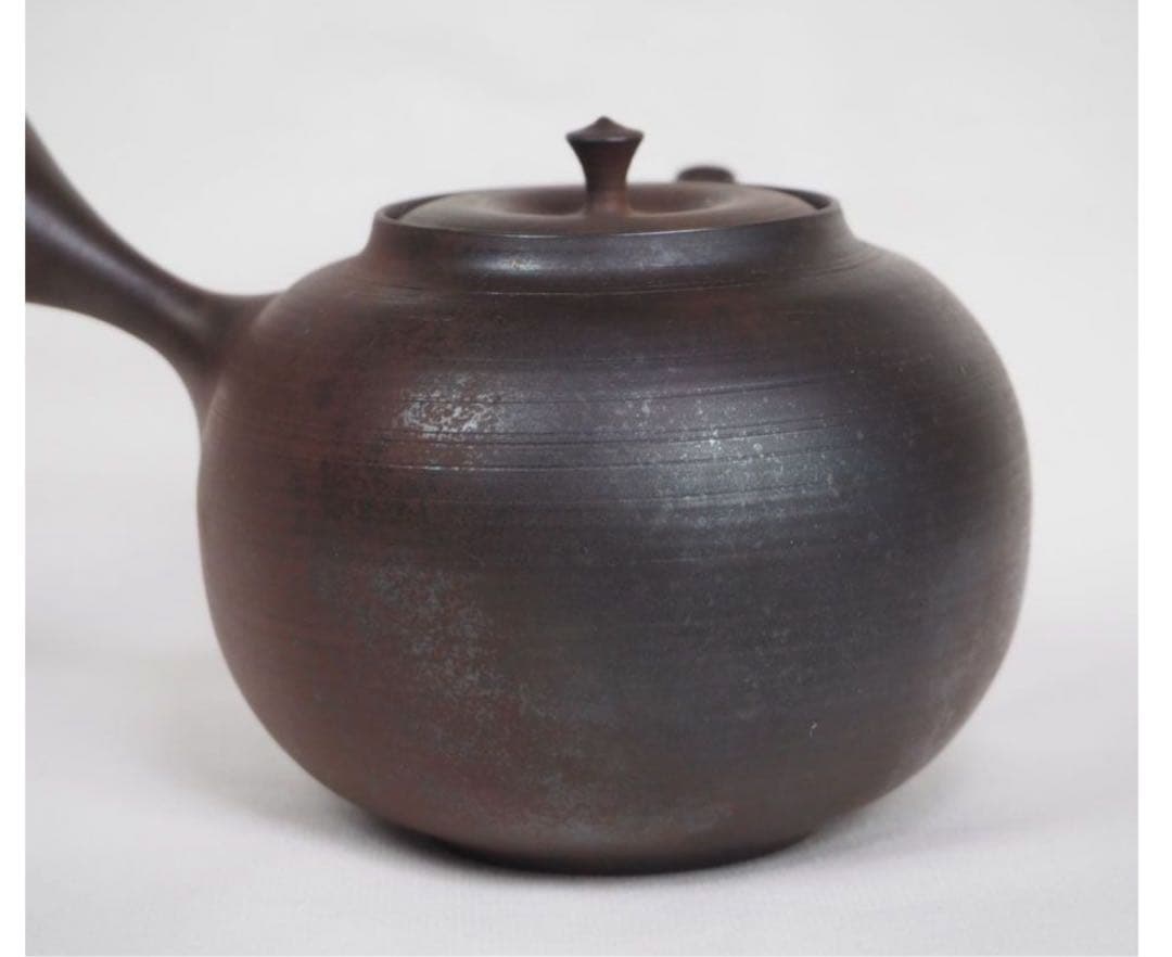 送料無料　常滑名工 水野陽景作 窯変朱泥急須　薄胎重さ145ｇ　煎茶道具