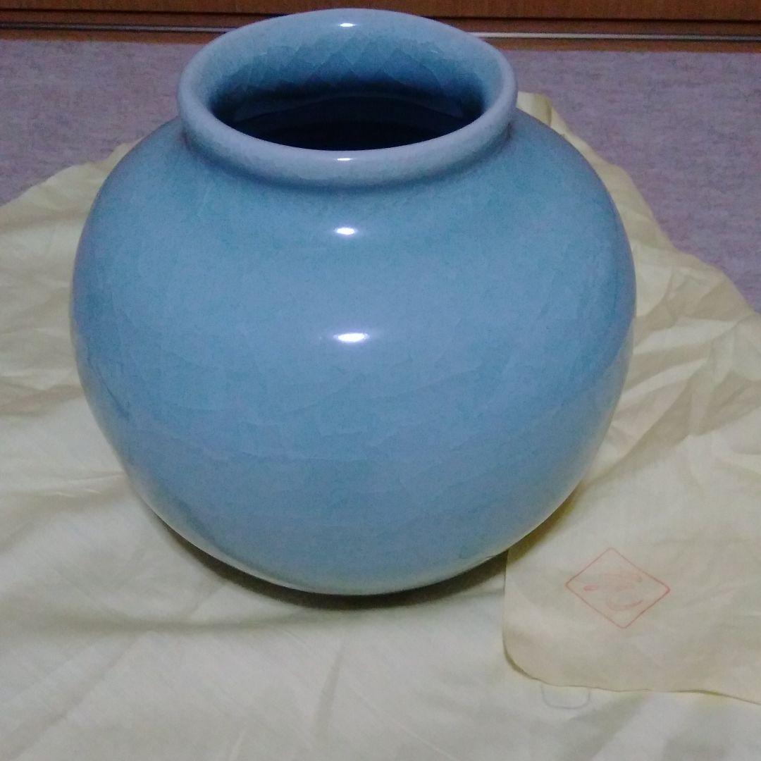 裂文青磁　壺　　元昇窯