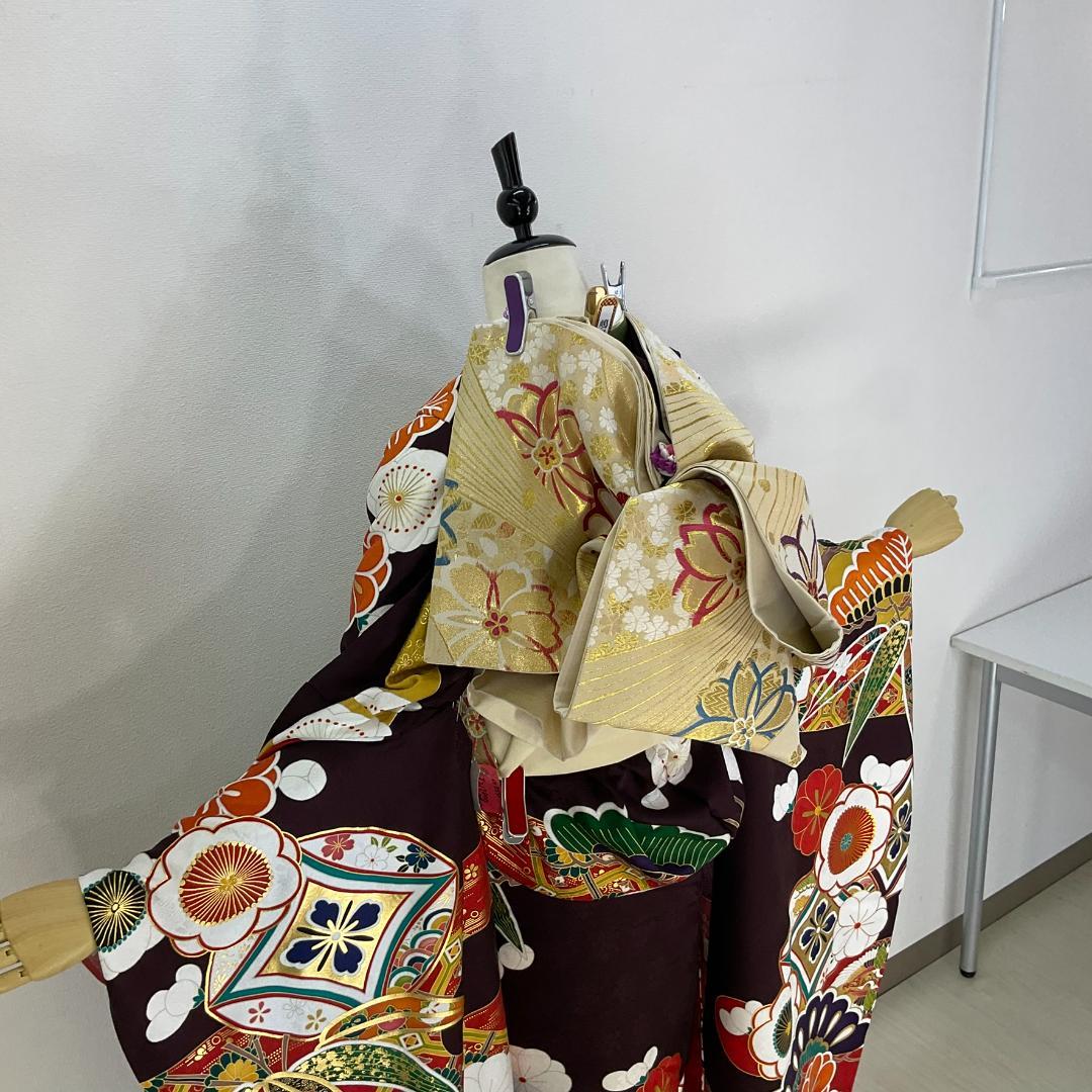 正絹お振袖10点フルセット　正絹胴裏　モカブラウン　お仕立て付き