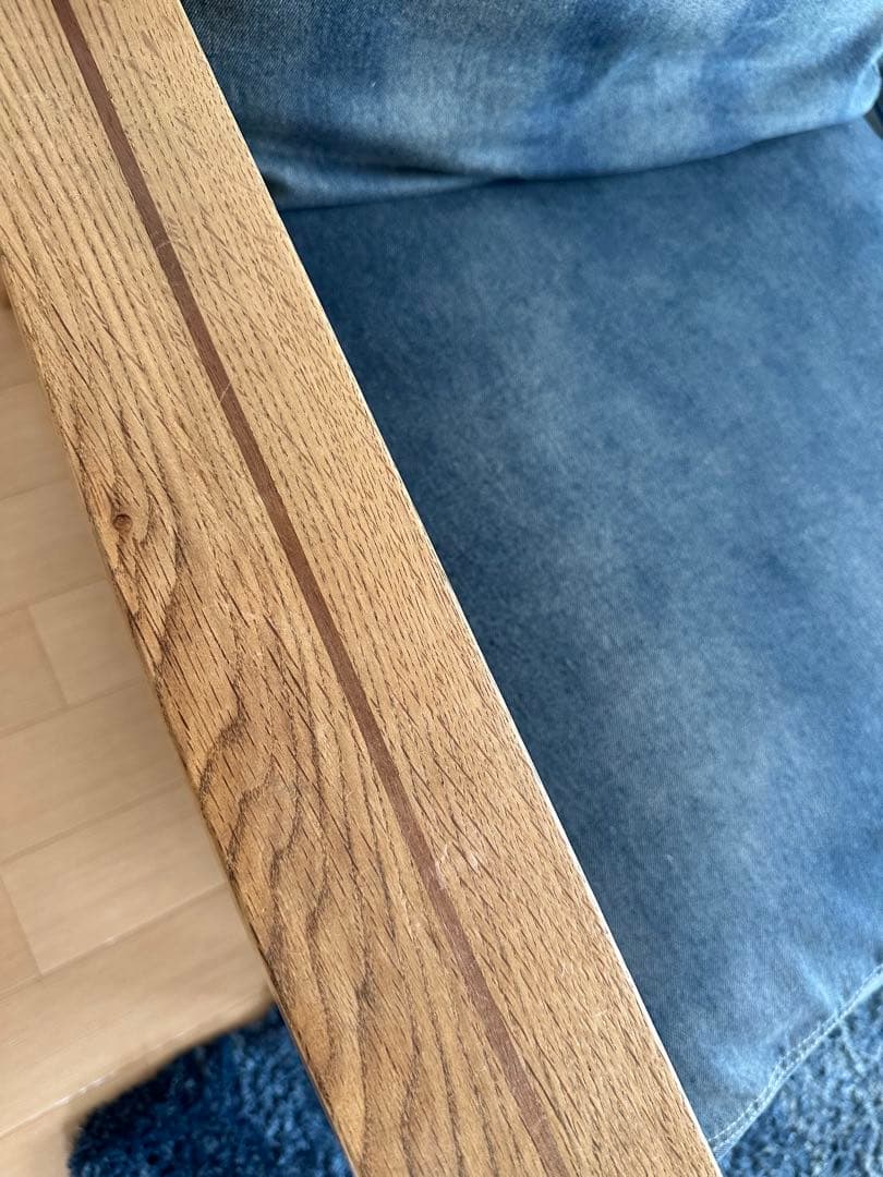 ［引取限定］ベイフロー　3人掛けデニムソファー