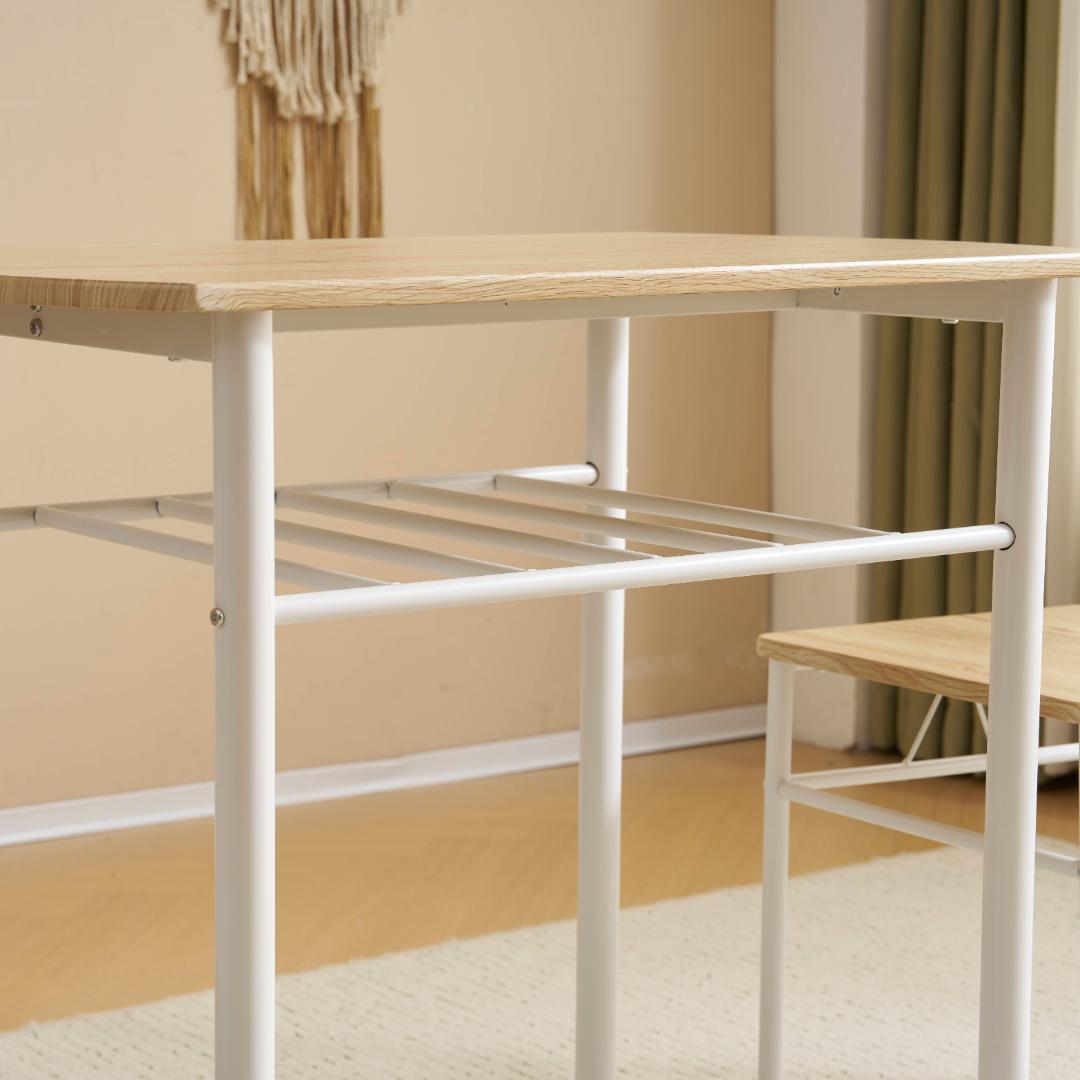 大人気！2人用ダイニング3点セット　食卓 テーブル 収納付き　NATURAL