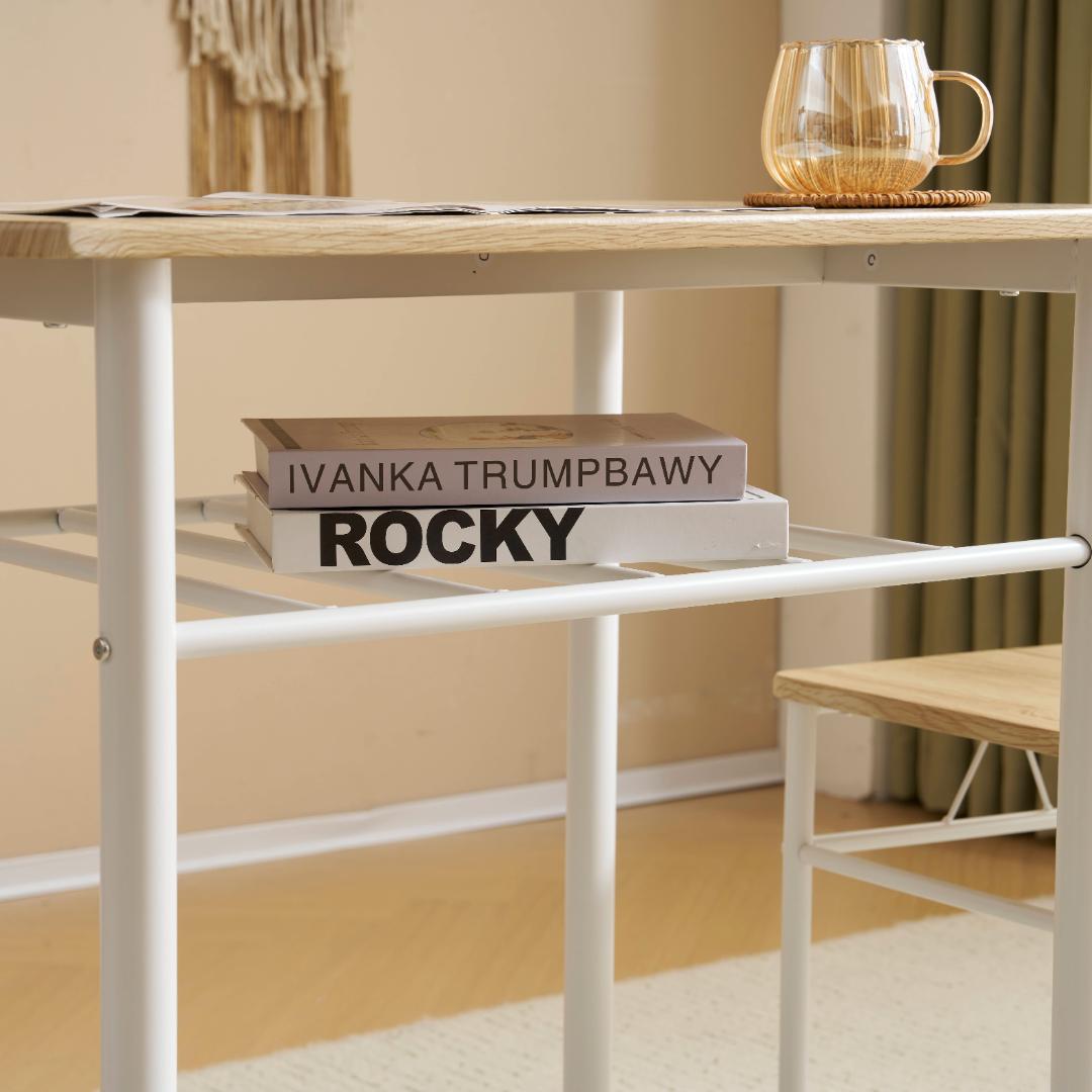 大人気！2人用ダイニング3点セット　食卓 テーブル 収納付き　NATURAL