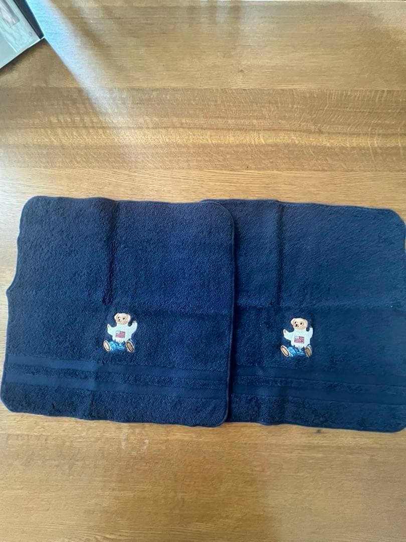 お値下げ！ポロベア　ラルフローレン　刺繍タオルセット　ネイビー