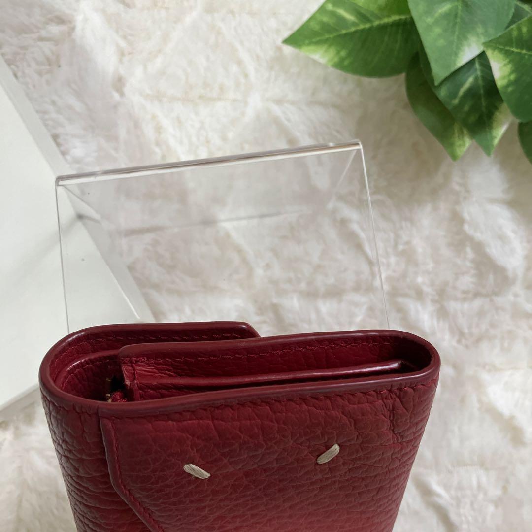 【美品】Maison Margiela （メゾンマルジェラ）3つ折り財布レッド