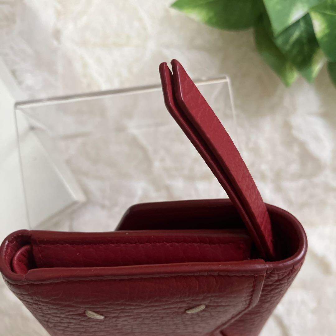 【美品】Maison Margiela （メゾンマルジェラ）3つ折り財布レッド