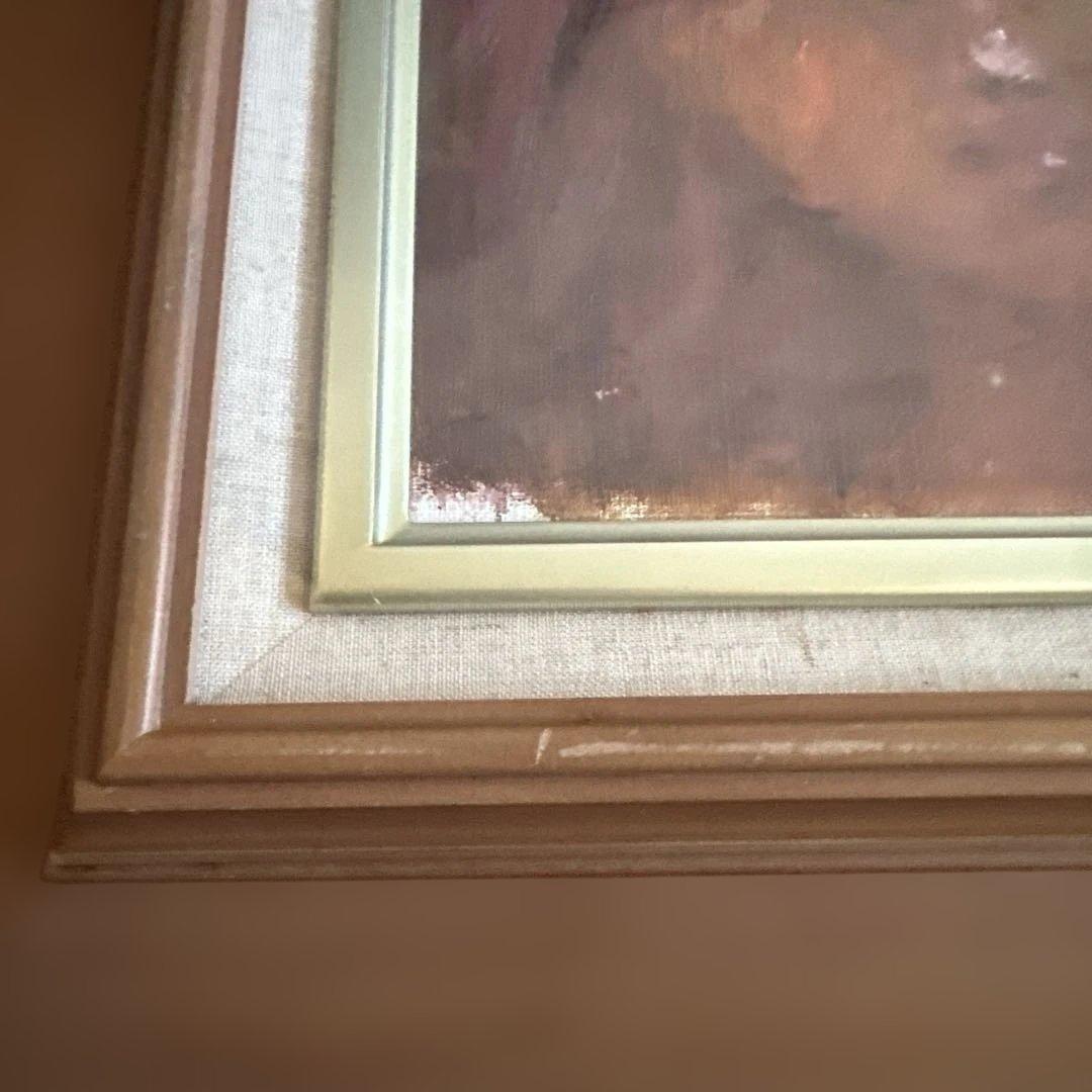 抽象的な人物画 木製フレーム付き