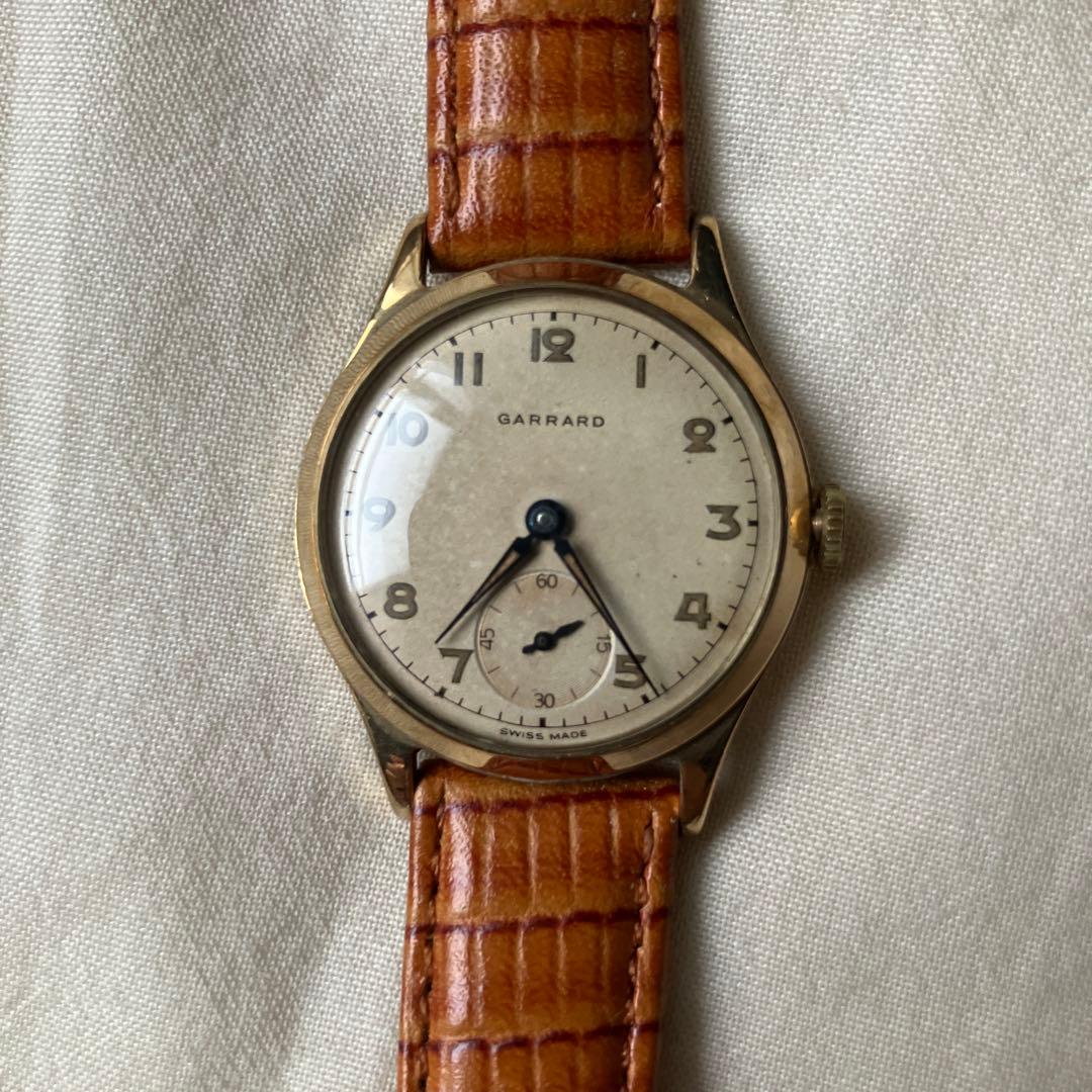 美品 GARRARD 金無垢 イギリス ヴィンテージ時計 1958年製 純正箱付