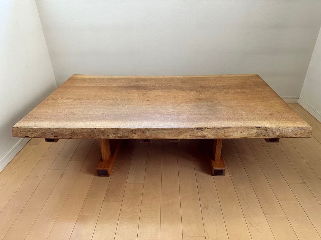 うえの　中目黒BRUNCH ナラ材　無垢ダイニングテーブル　高さ変更可