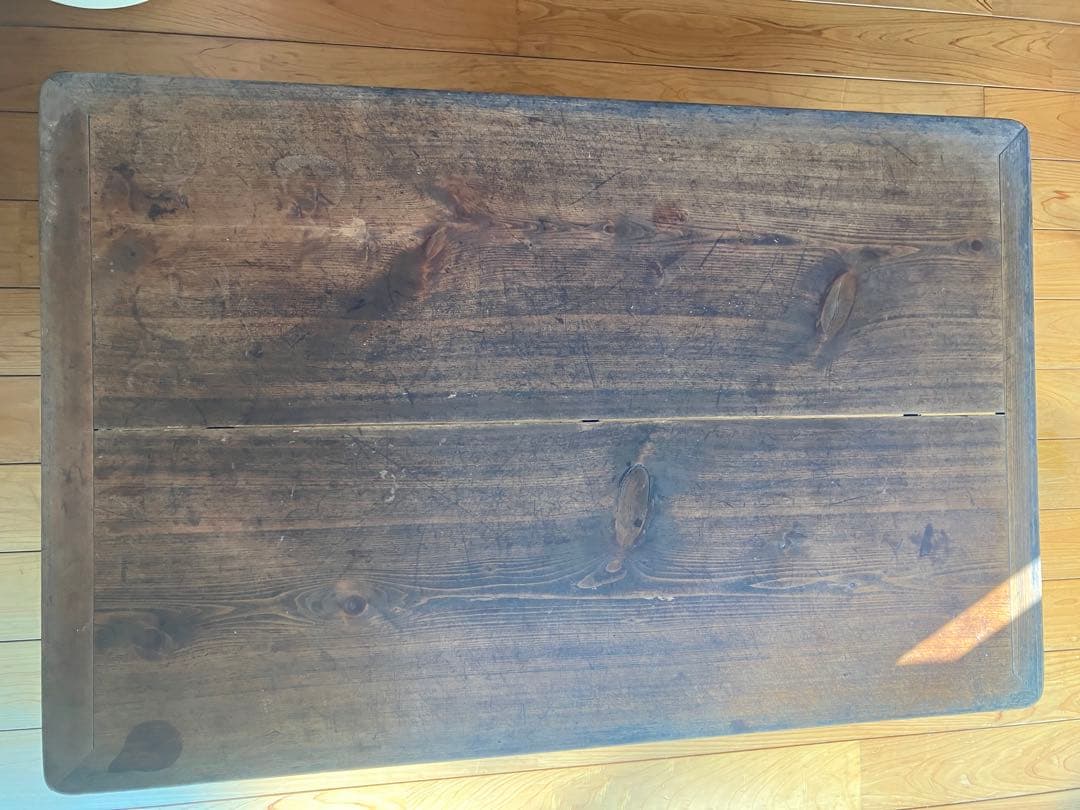 古いテーブル　ねこ足　無垢　古道具