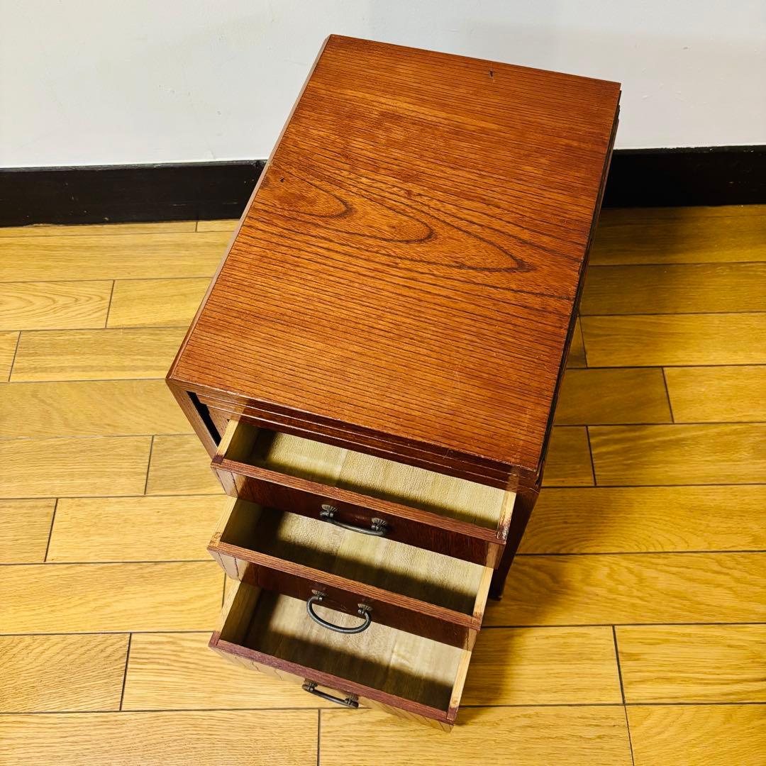 折り畳み式 文机 和机　引出し 3段　昭和レトロ　ビンテージ　送料込み