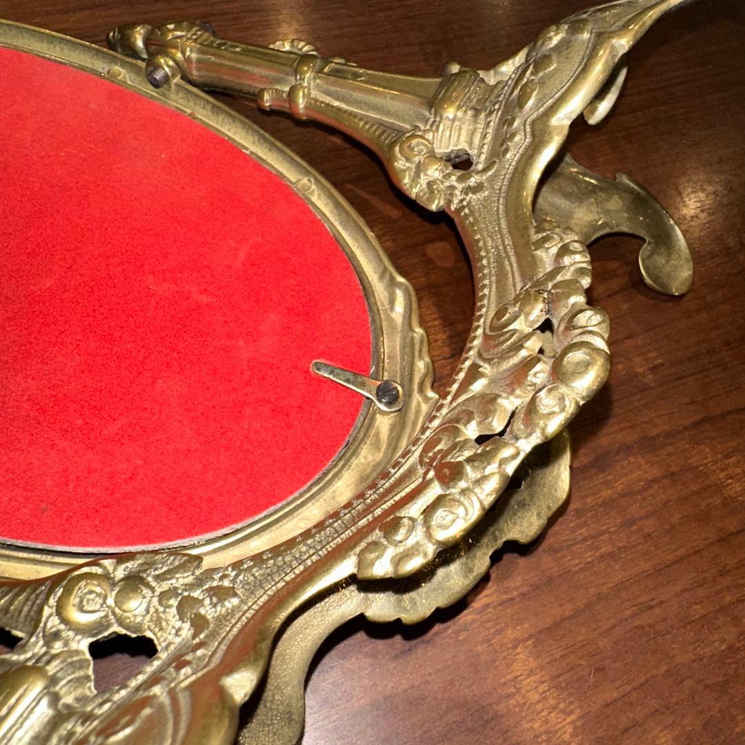 France Vintage スタンドミラー 真鍮 30cm アンティーク鏡