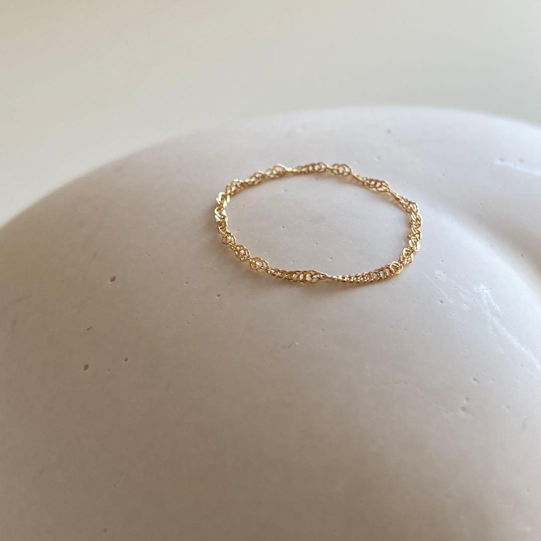 新品 18金 K18リング チェーンリング 13号 つけっぱなし