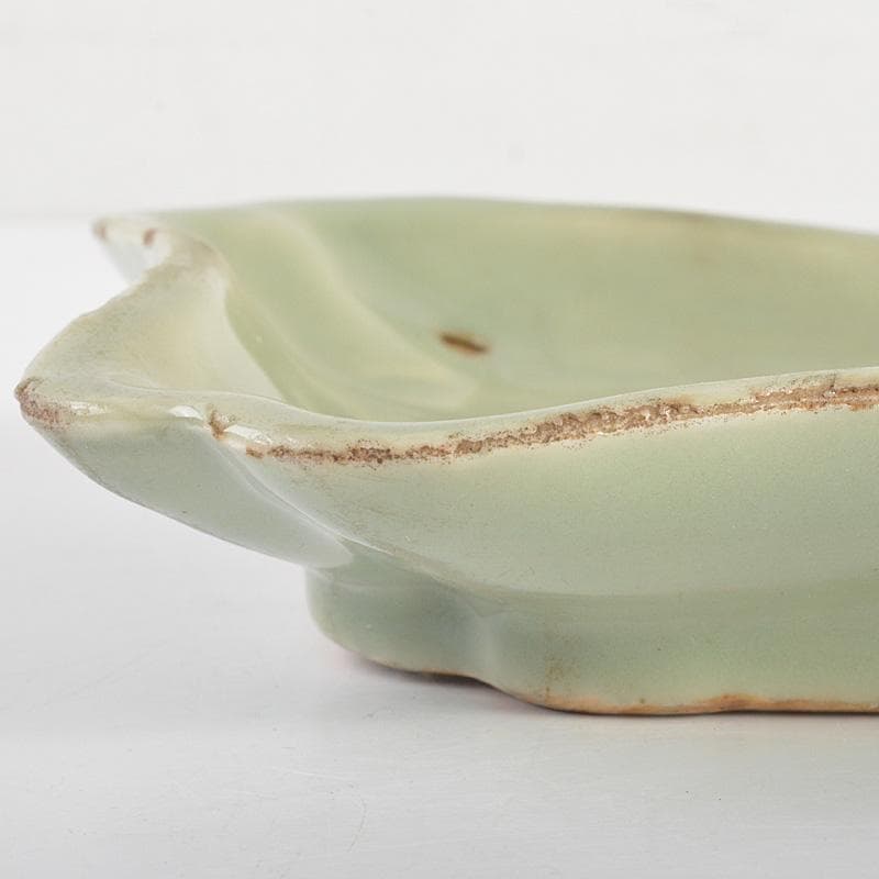 中国　天龍寺青磁　魚文　菓子鉢　時代箱　F　R7016