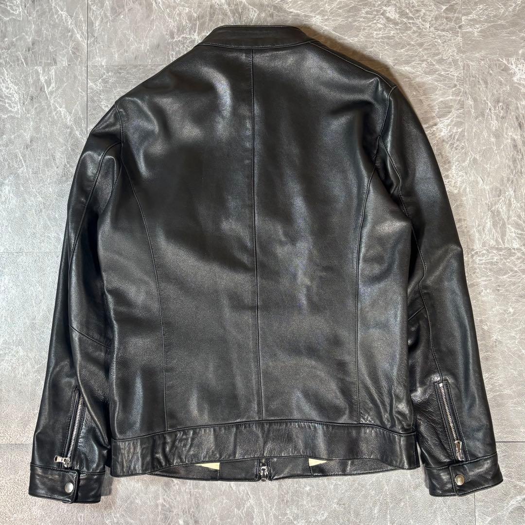 ✨美品✨ナノユニバース シングルライダースジャケット【L】羊革 シープスキン